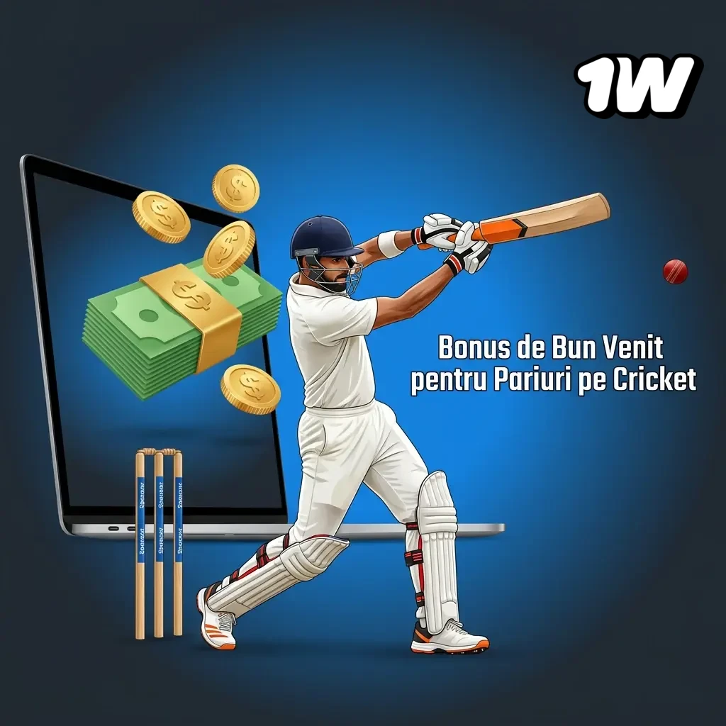 Bonus de bun venit 1W până la 500% pentru pariuri pe cricket, valabil IPL și T20 World Cup