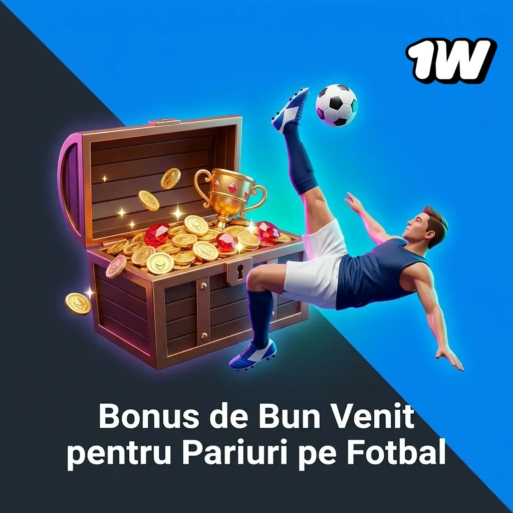 Bonus de bun venit 500% pentru pariuri pe fotbal la 1w, valabil pe Champions League și Liga 1