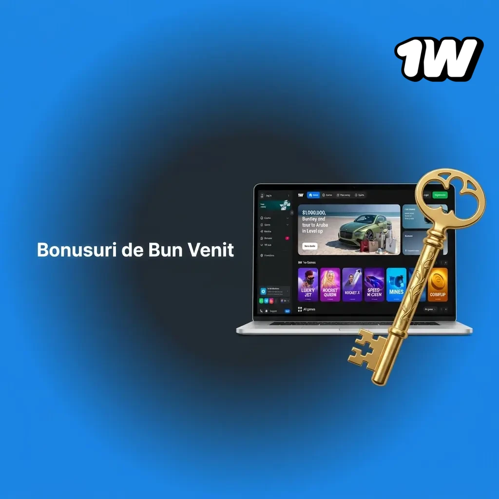 Bonusuri de bun venit 1W până la 500% pentru sloturi, pariuri sportive și casino live în România