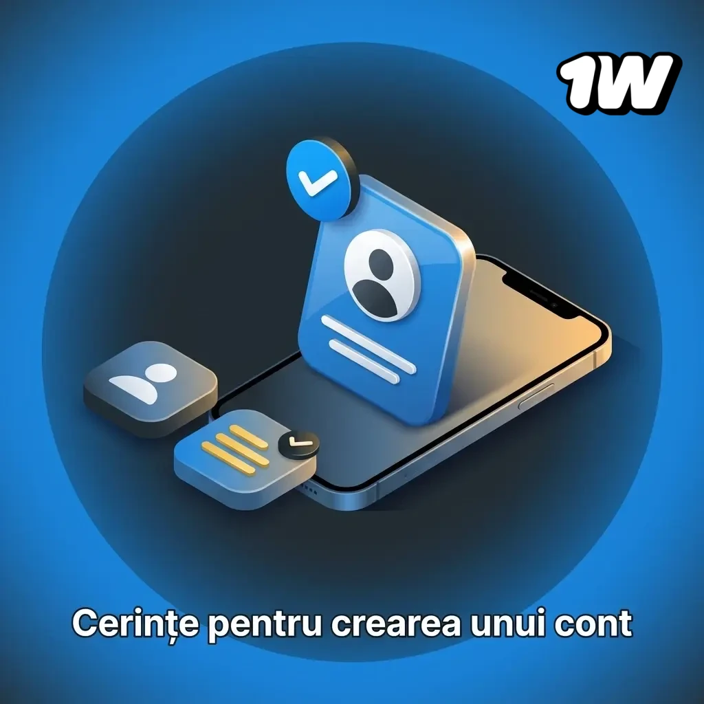 Cerințe pentru crearea unui cont pe platforma 1w: vârstă minimă 18 ani, un singur cont, date reale