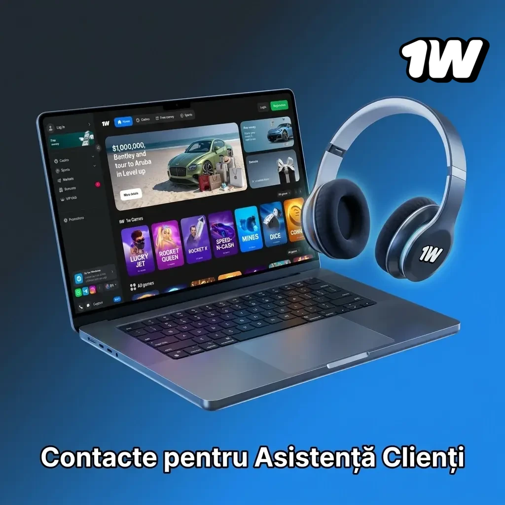Canale de contact suport clienți platformă 1w: live chat, email, Telegram și formular de contact