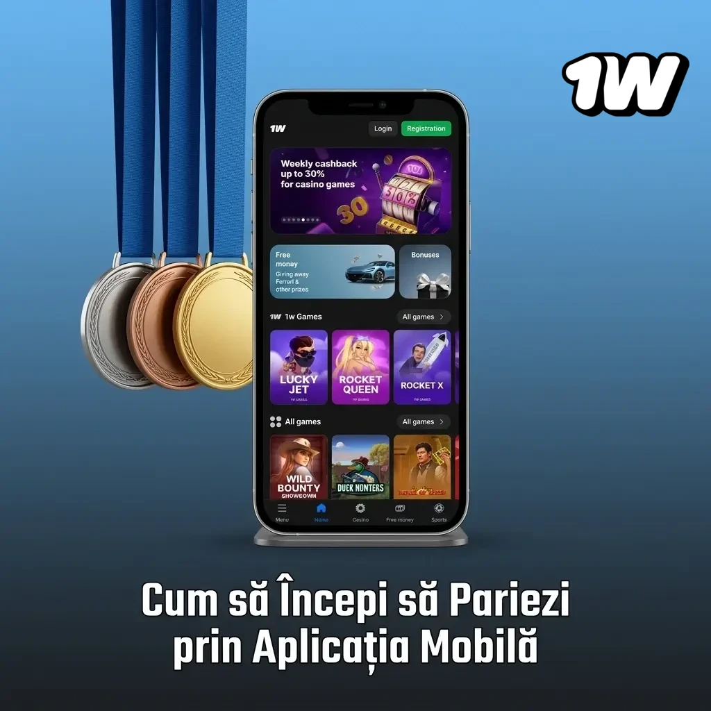 Ghid pas cu pas pentru a plasa pariuri sportive prin aplicația mobilă 1w pe telefon