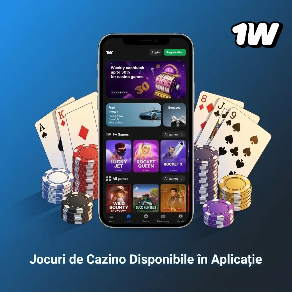 Jocuri de cazino în aplicația 1w: Book of Dead, Gates of Olympus, Lightning Roulette și alte titluri populare