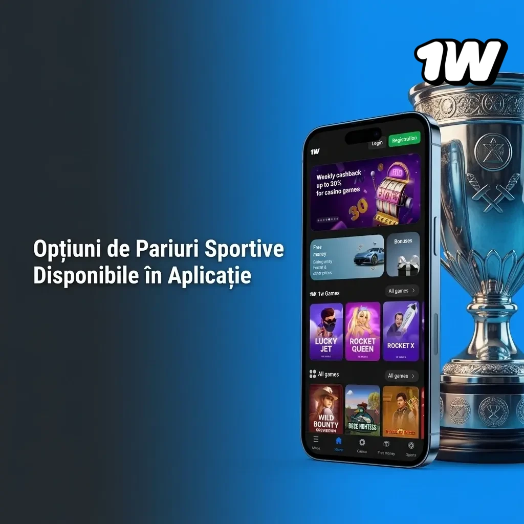Opțiuni de pariuri sportive în aplicația 1w: fotbal, tenis, baschet, esports și multe alte sporturi disponibile