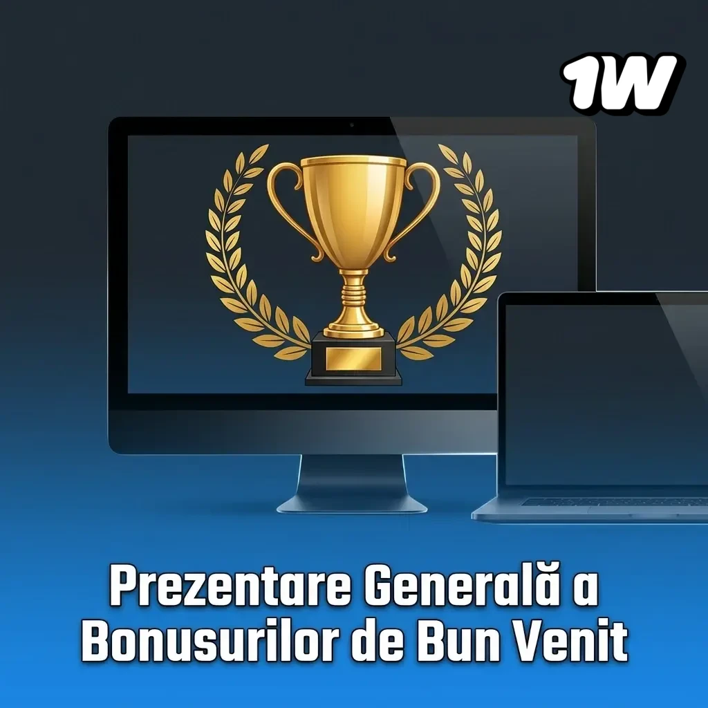 Tabel cu bonusuri de bun venit 1w: casino 100% până la 500 RON, sportsbook 100% până la 250 RON