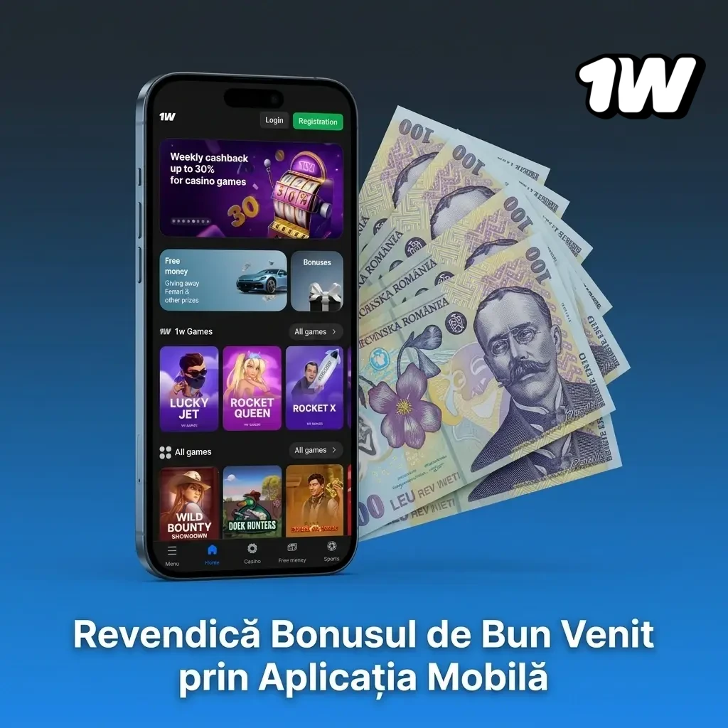 Revendică bonusul de bun venit prin aplicația mobilă 1w pe iOS și Android cu acces complet la cont