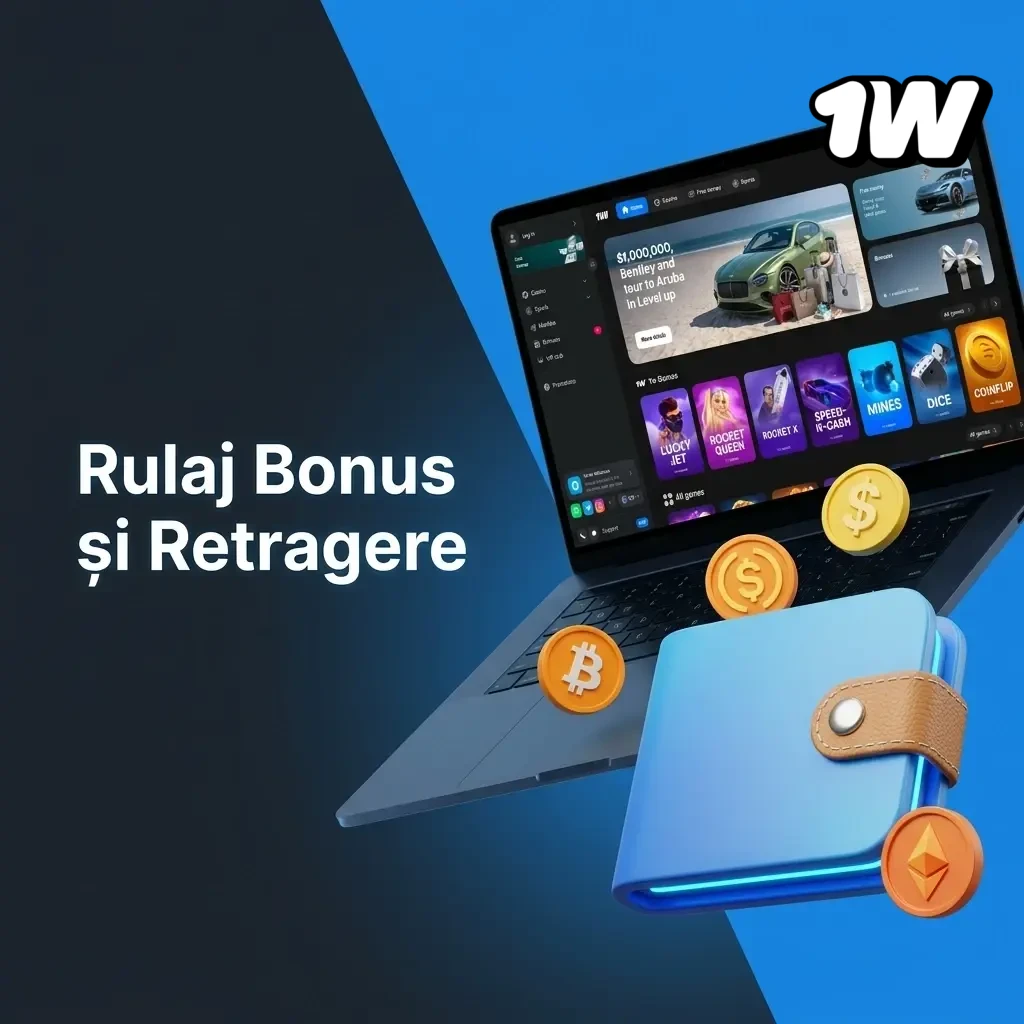 Condiții rulaj bonus 1w: cum funcționează retragerea, jocuri eligibile și termeni promoții casino