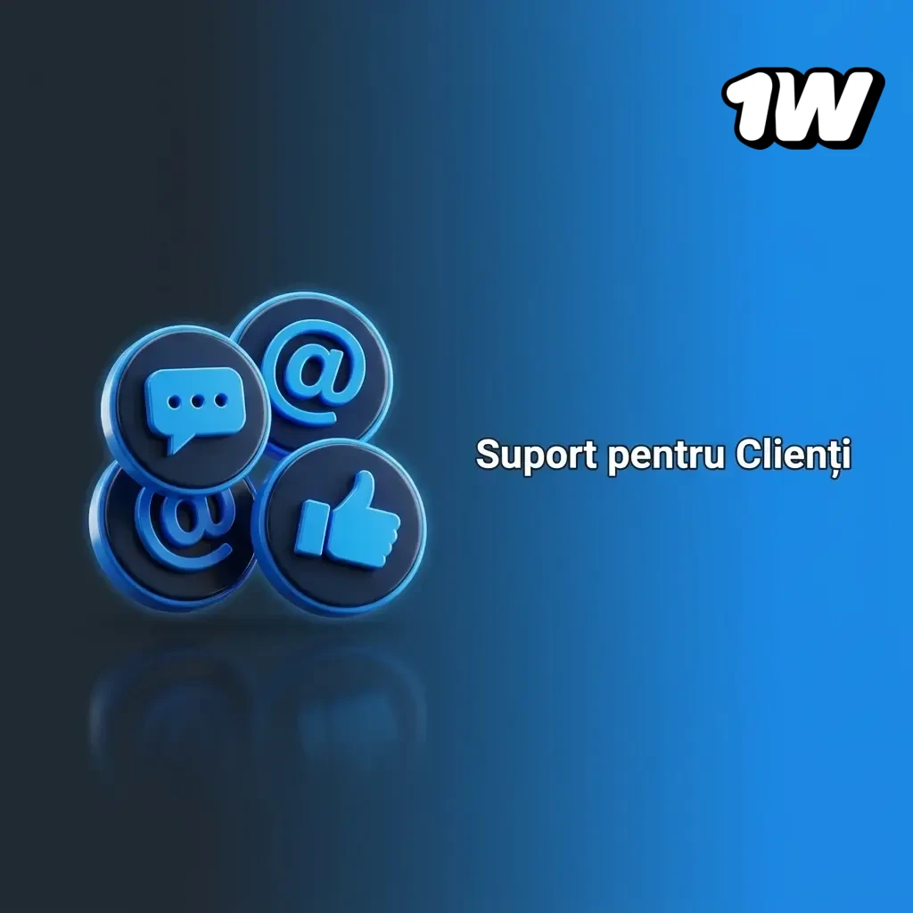 Echipă suport 1w disponibilă 24/7 prin Live Chat, Email și Telegram pentru cont, plăți sau jocuri