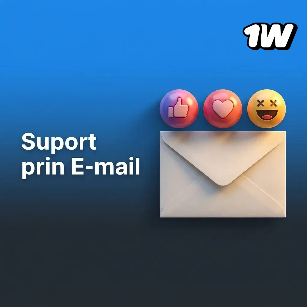 Suport prin e-mail 1w: trimite solicitări complexe la support@1w.com, răspuns în 12-24 ore lucrătoare