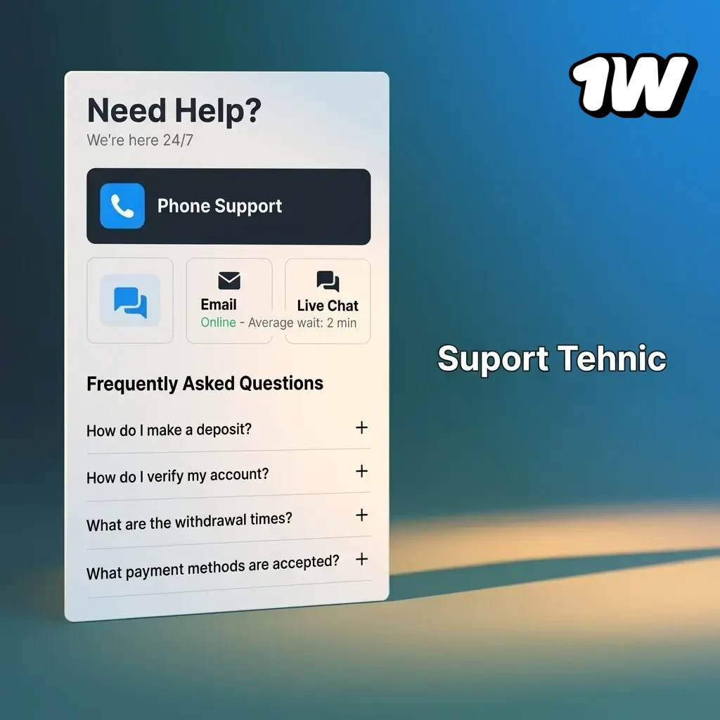 Suport tehnic platformă: raportare erori, probleme cont, depozite și jocuri prin chat live sau email, disponibil 24/7