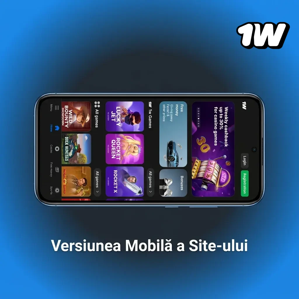 Versiunea mobilă 1w online accesibilă din orice browser pe smartphone sau tabletă, fără descărcare necesară