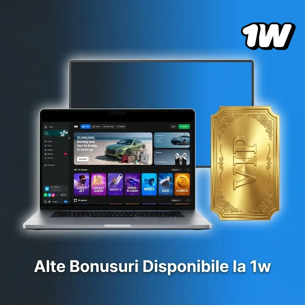 Bonusuri disponibile la 1w: sport, cazino, reload, loialitate și cashback pentru jucători