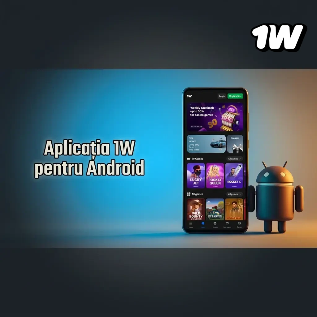 Aplicația 1W pentru Android disponibilă gratuit pentru pariuri mobile și jocuri de cazino oriunde te afli