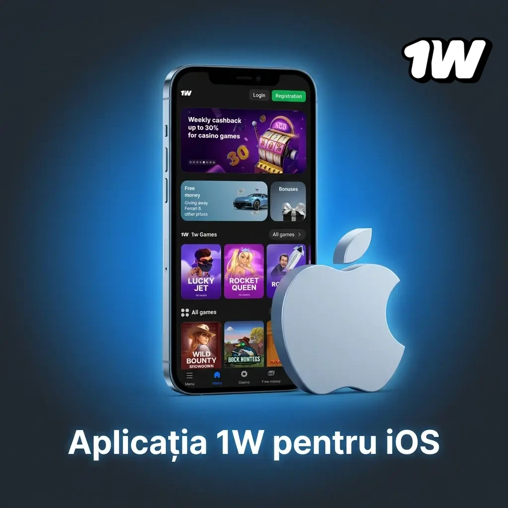 Aplicația 1W pentru iOS disponibilă pe iPhone și iPad cu acces la pariuri sportive și cazino live