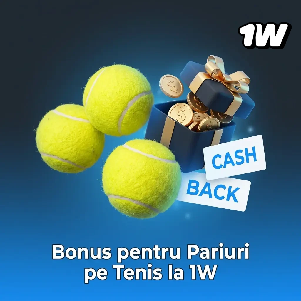 Bonus pariuri tenis 1W - ofertă bun venit pentru utilizatori noi cu fonduri bonus la primul depozit