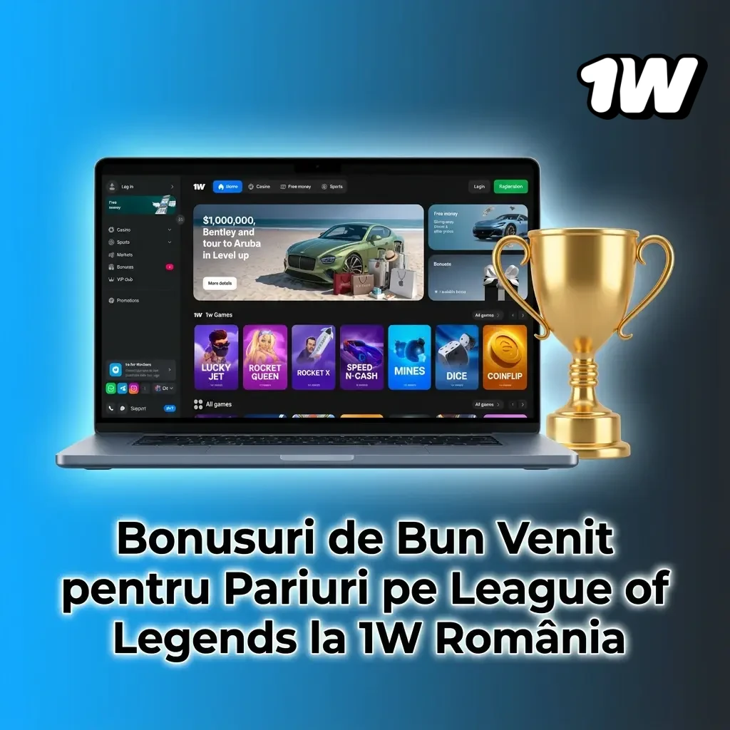 Bonus de bun venit 500% la primul depozit pentru pariuri League of Legends la 1W România