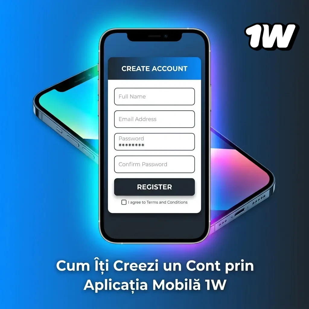 Creare cont 1W prin aplicația mobilă: înregistrare rapidă cu email, parolă și cod promoțional în sub 3 minute