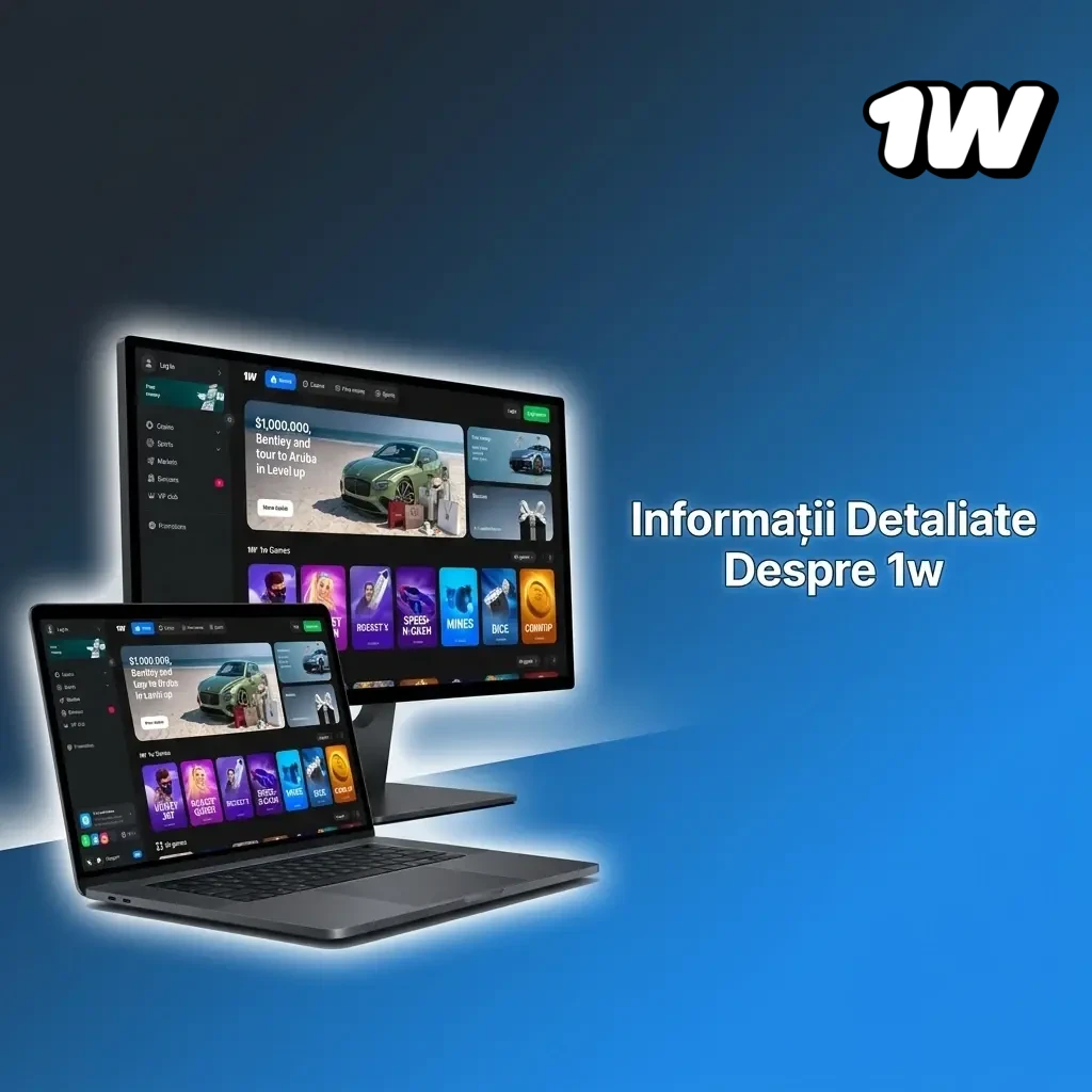 Platformă 1w pariuri sportive și cazino online pentru jucători din România, cu aplicație mobilă și securitate avansată