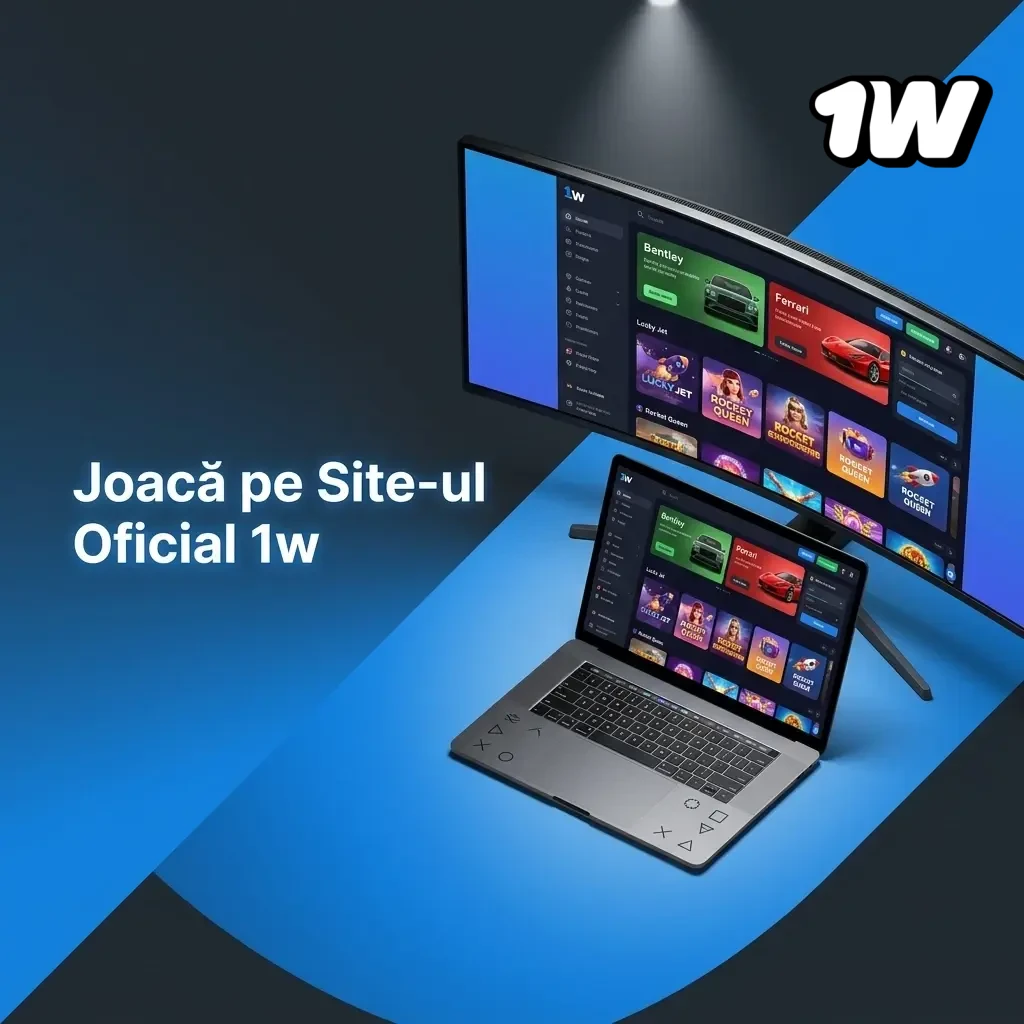 Pagină web 1win accesată din browser cu opțiuni complete de pariuri și cazino fără instalare