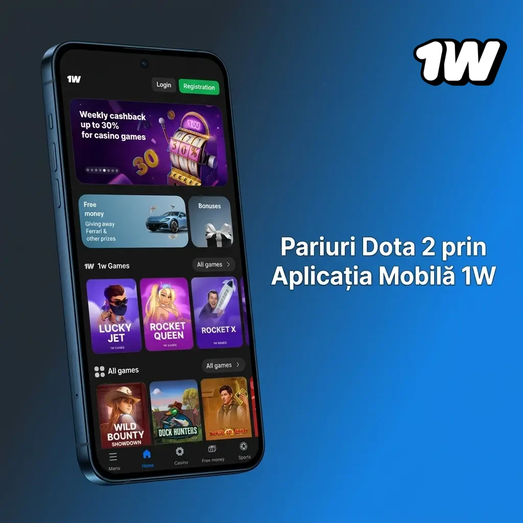 Aplicație mobilă 1W pentru pariuri Dota 2 pe Android și iOS, cu ghid pas cu pas