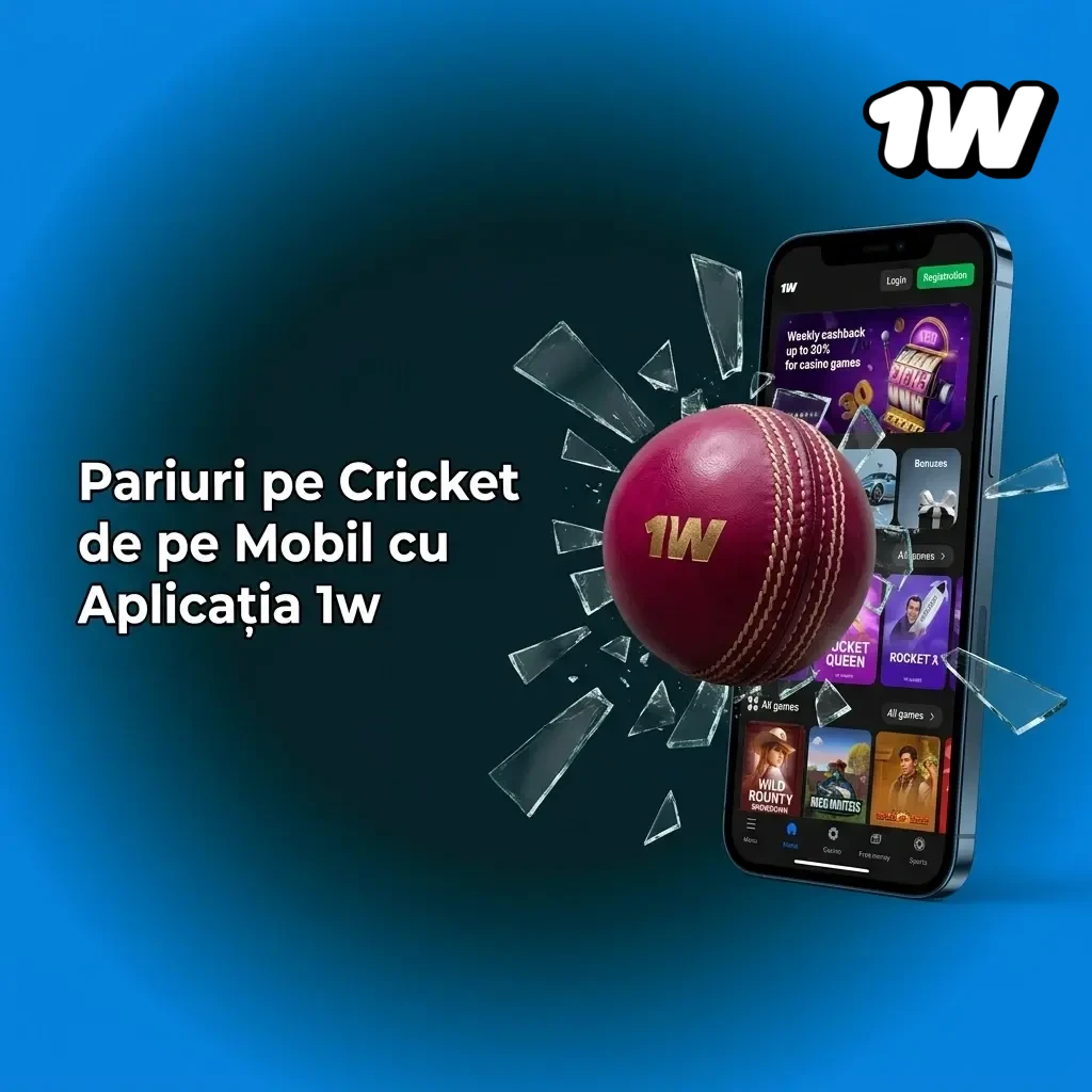 Aplicație mobilă 1w pentru pariuri pe cricket – Android, iOS și PWA disponibile