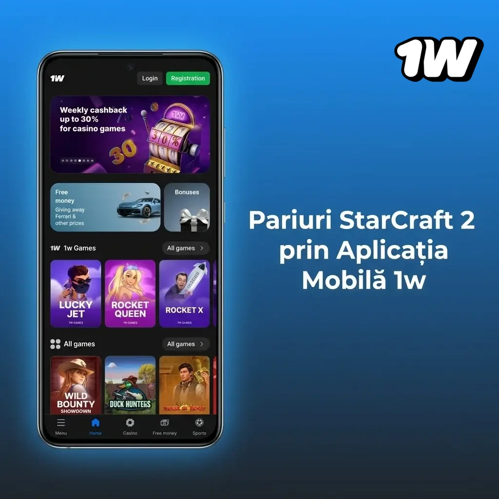Pariuri StarCraft 2 pe aplicația mobilă 1w - acces rapid la piețe esports de pe telefon