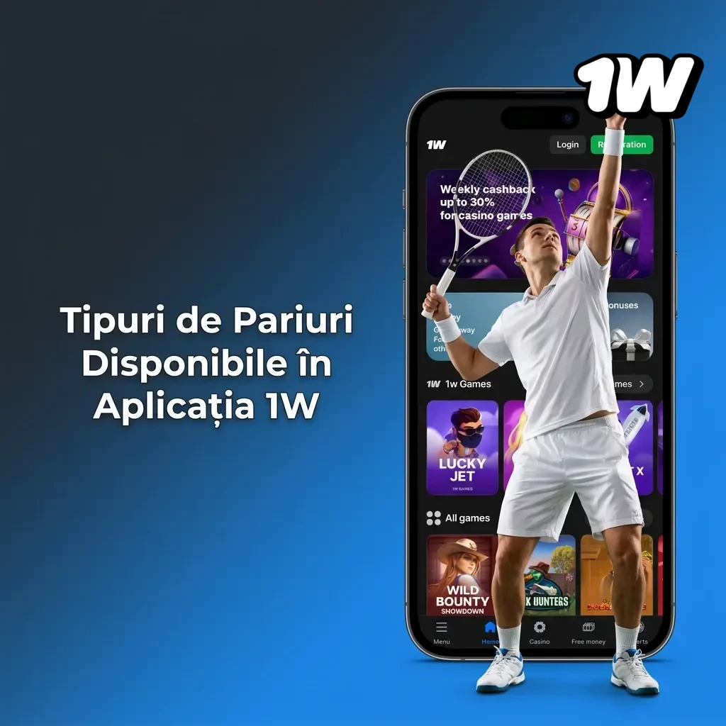 Tipuri de pariuri în aplicația 1W: simplu, acumulator, sistem, live și pariu pe total explicat vizual